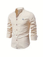 Men's Slim Fit Cotton Shirt, Breathable Button-Front Casual Shirt for Spring and Summer Wear