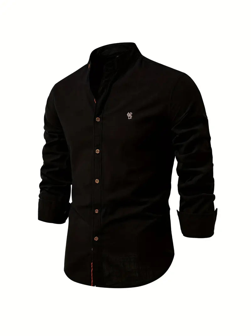 Men's Slim Fit Cotton Shirt, Breathable Button-Front Casual Shirt for Spring and Summer Wear
