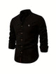 Men's Slim Fit Cotton Shirt, Breathable Button-Front Casual Shirt for Spring and Summer Wear