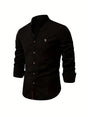 Men's Slim Fit Cotton Shirt, Breathable Button-Front Casual Shirt for Spring and Summer Wear