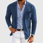 Men's long-sleeve blazer with notched lapels and front pockets