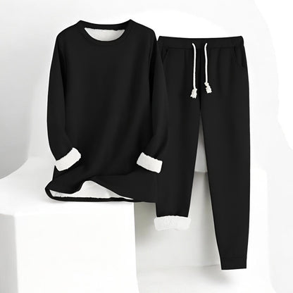 Unisex lounge set with crew neck sweatshirt and drawstring jogger trousers