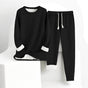 Unisex lounge set with crew neck sweatshirt and drawstring jogger trousers