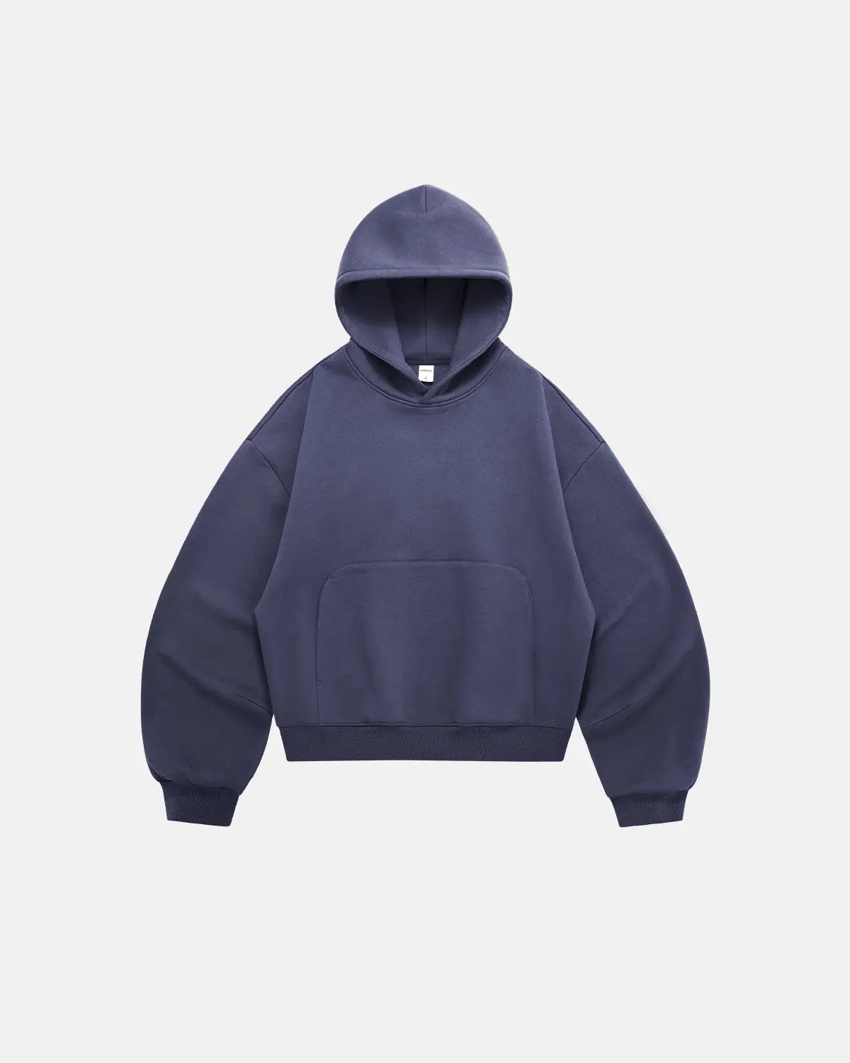 Plain boxy fit hoodie with hood, long sleeves and front kangaroo pocket