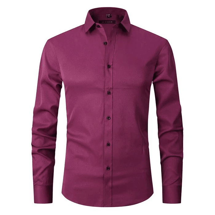Men's Wrinkle-Free Smart Casual Shirt, Non-Iron Long Sleeve Button-Down for Work