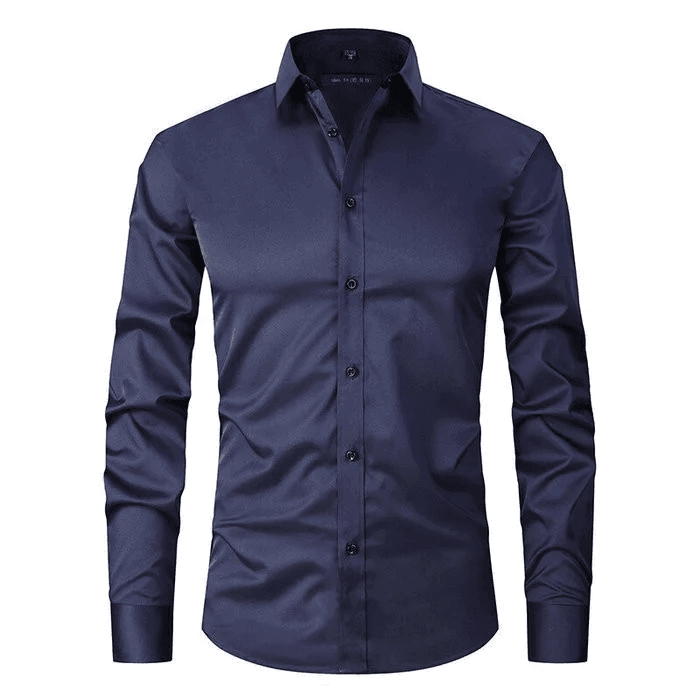 Men's Wrinkle-Free Smart Casual Shirt, Non-Iron Long Sleeve Button-Down for Work