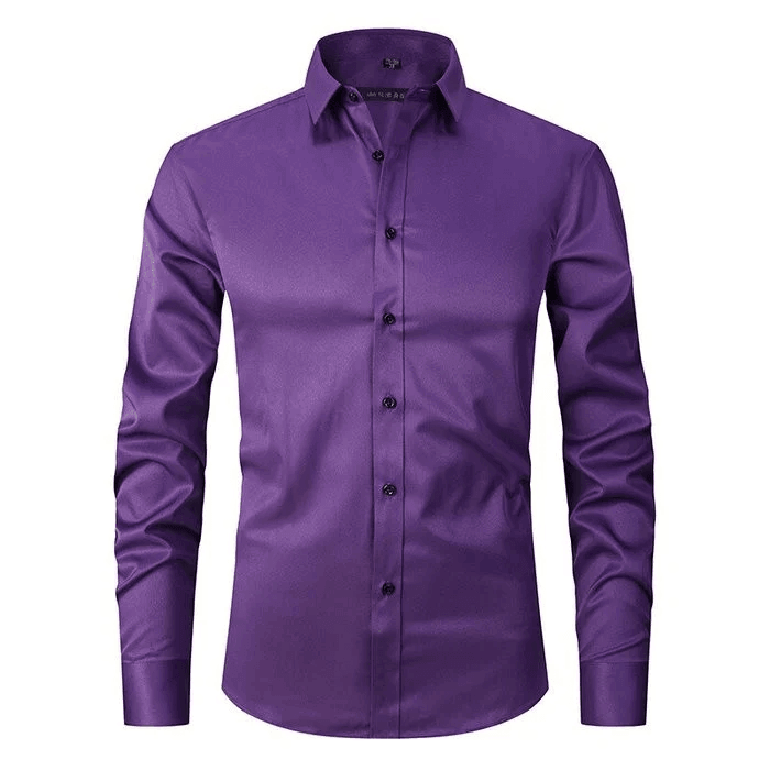 Men's Wrinkle-Free Smart Casual Shirt, Non-Iron Long Sleeve Button-Down for Work