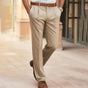 Men's pleated straight-leg trousers with belt loops and side pockets