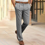 Men's pleated straight-leg trousers with belt loops and side pockets