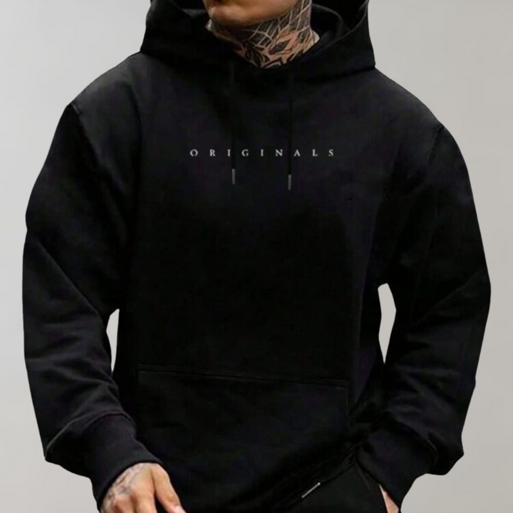 Men's oversize hoodie with drawstring hood and chest text print