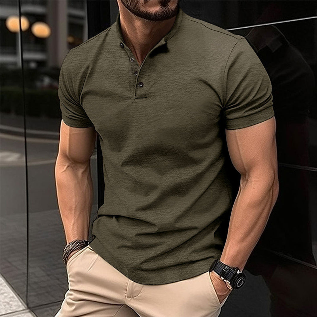 Men's Polo Shirt, Short Sleeve Solid Cotton Smart Casual Summer Polo Regular Fit