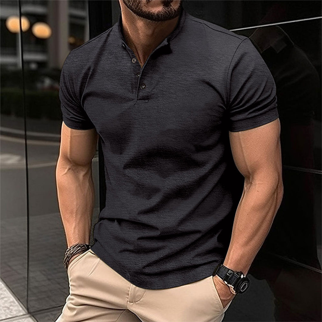 Men's Polo Shirt, Short Sleeve Solid Cotton Smart Casual Summer Polo Regular Fit