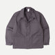 Men's gray utility jacket with collar and multiple patch pockets