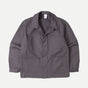 Men's gray utility jacket with collar and multiple patch pockets
