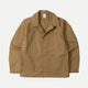 Men's brown utility jacket with shirt collar, button front and patch pockets