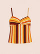 Striped knitted top with a textured finish