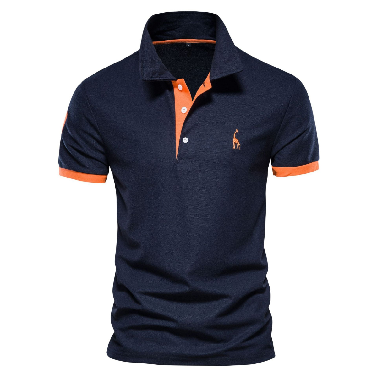 Men's Short Sleeve Polo Shirt, Contrast Collar Embroidered Casual Smart Polo