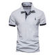 Men's Short Sleeve Polo Shirt, Contrast Collar Embroidered Casual Smart Polo