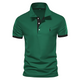 Men's Short Sleeve Polo Shirt, Contrast Collar Embroidered Casual Smart Polo