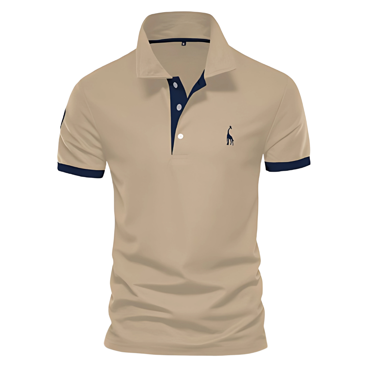 Men's Short Sleeve Polo Shirt, Contrast Collar Embroidered Casual Smart Polo