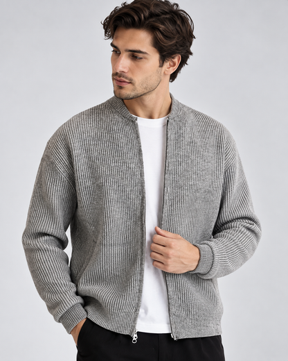 Men's fitted knitted cardigan in a business style