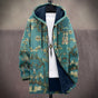 Unisex multicoloured floral hooded cardigan with long sleeves and zip front