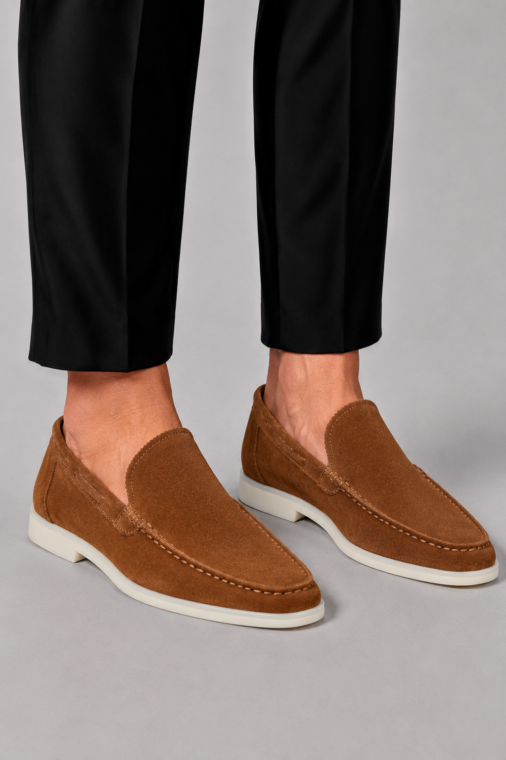 Men's Suede Slip-On Loafers in Wide Fit