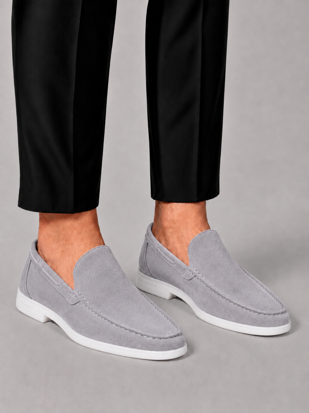 Men's Suede Slip-On Loafers in Wide Fit