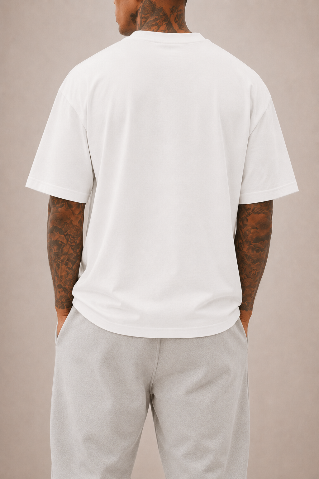 Men's Oversized Rose-Print T-Shirt