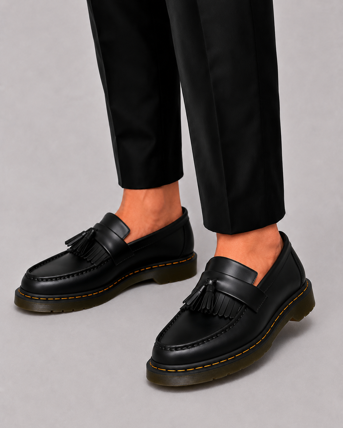 Men's Leather Loafers with Tassel Detail