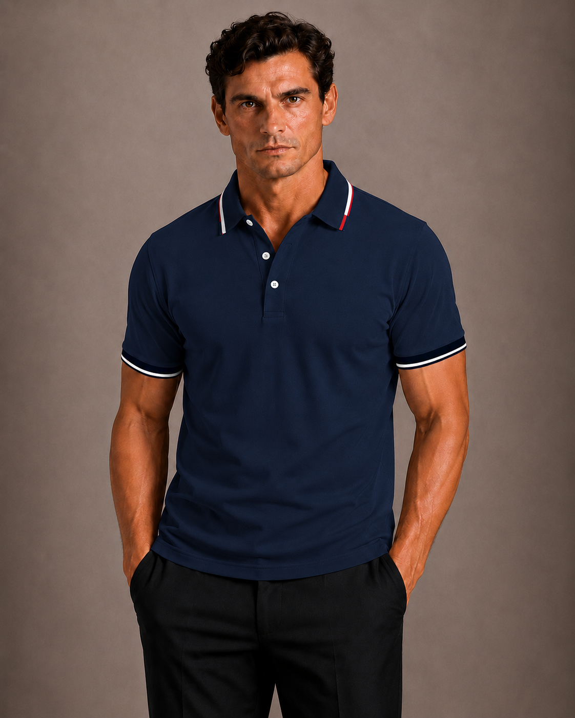 Men's Polo with Contrast Trim