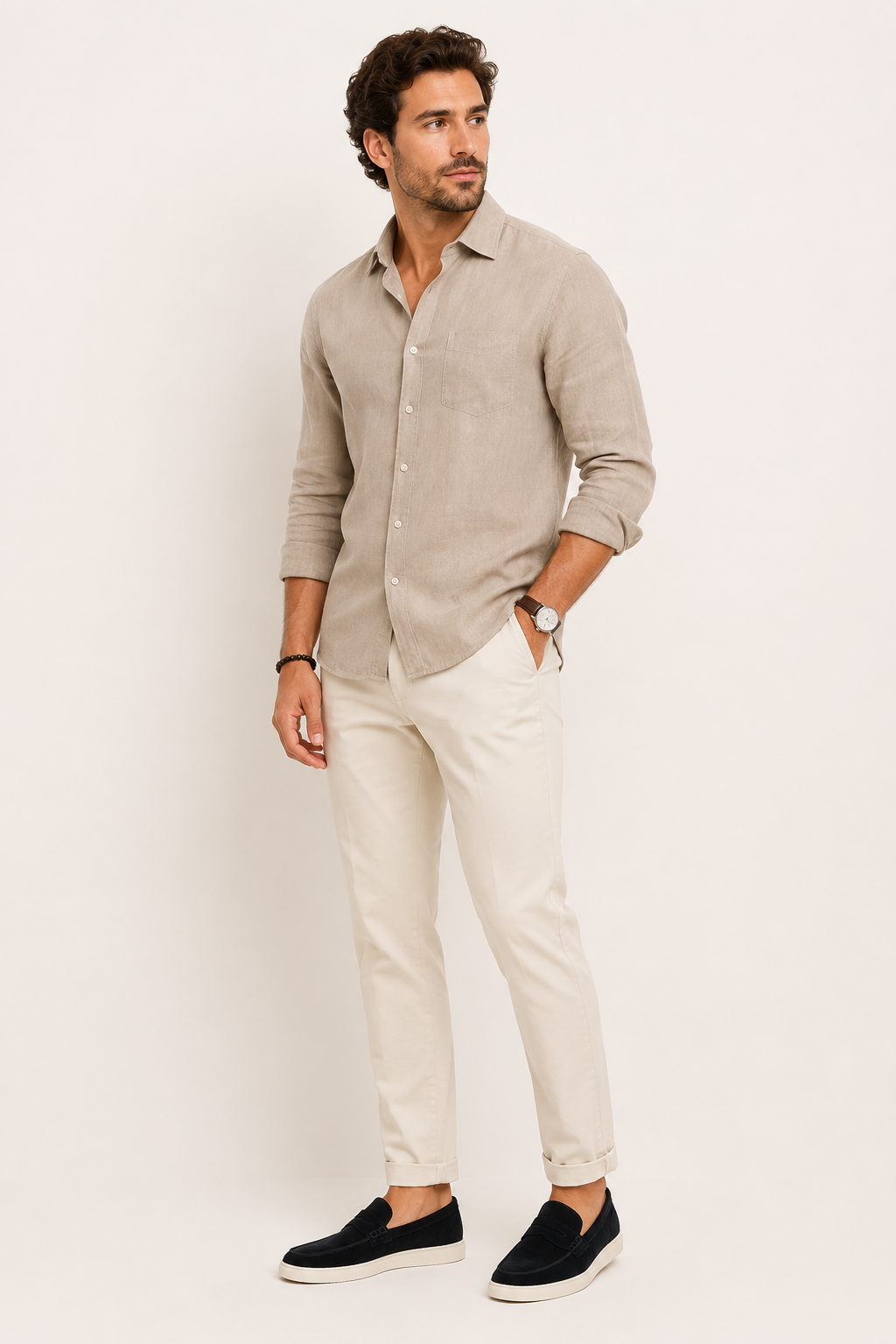 Men's casual slip-on loafers with trainer-style soles