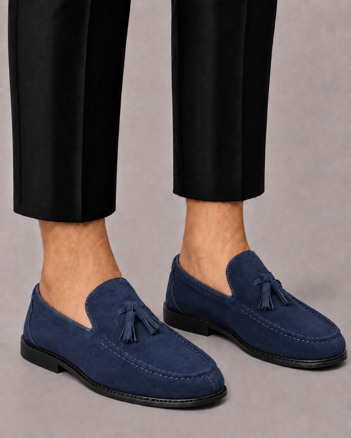 Men's Suede Moccasins with Tassel Detail