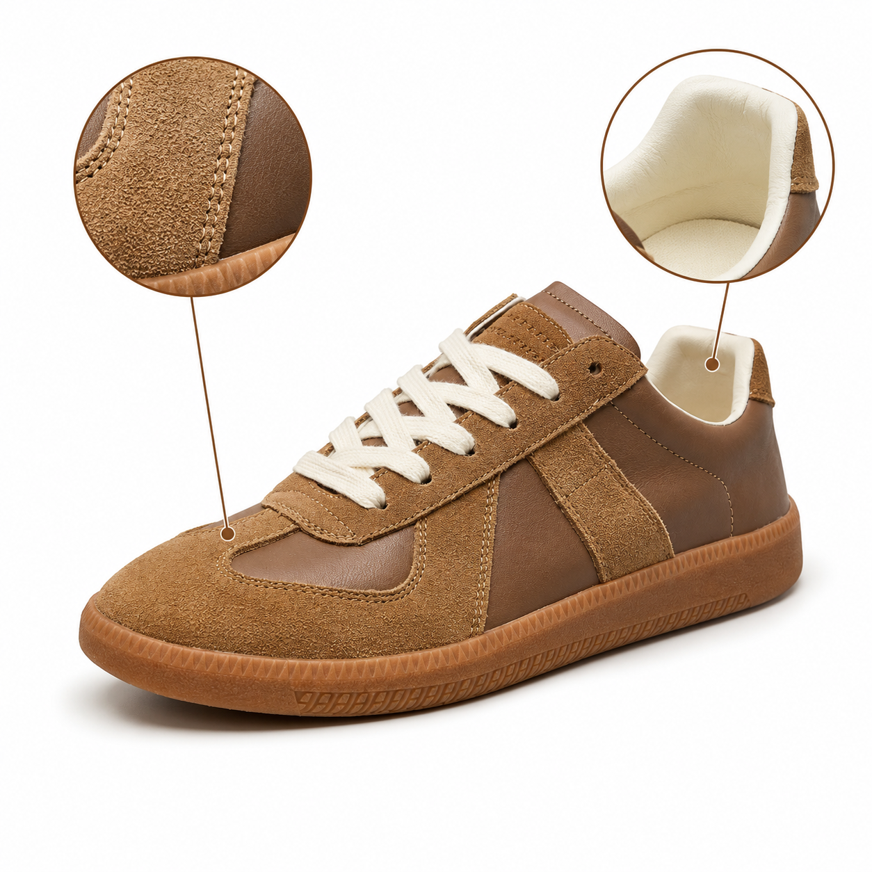 Men's low-top lace-up sneakers with contrast panel detailing