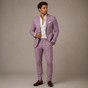 Men's slim fit two piece suit with textured finish and notched lapels
