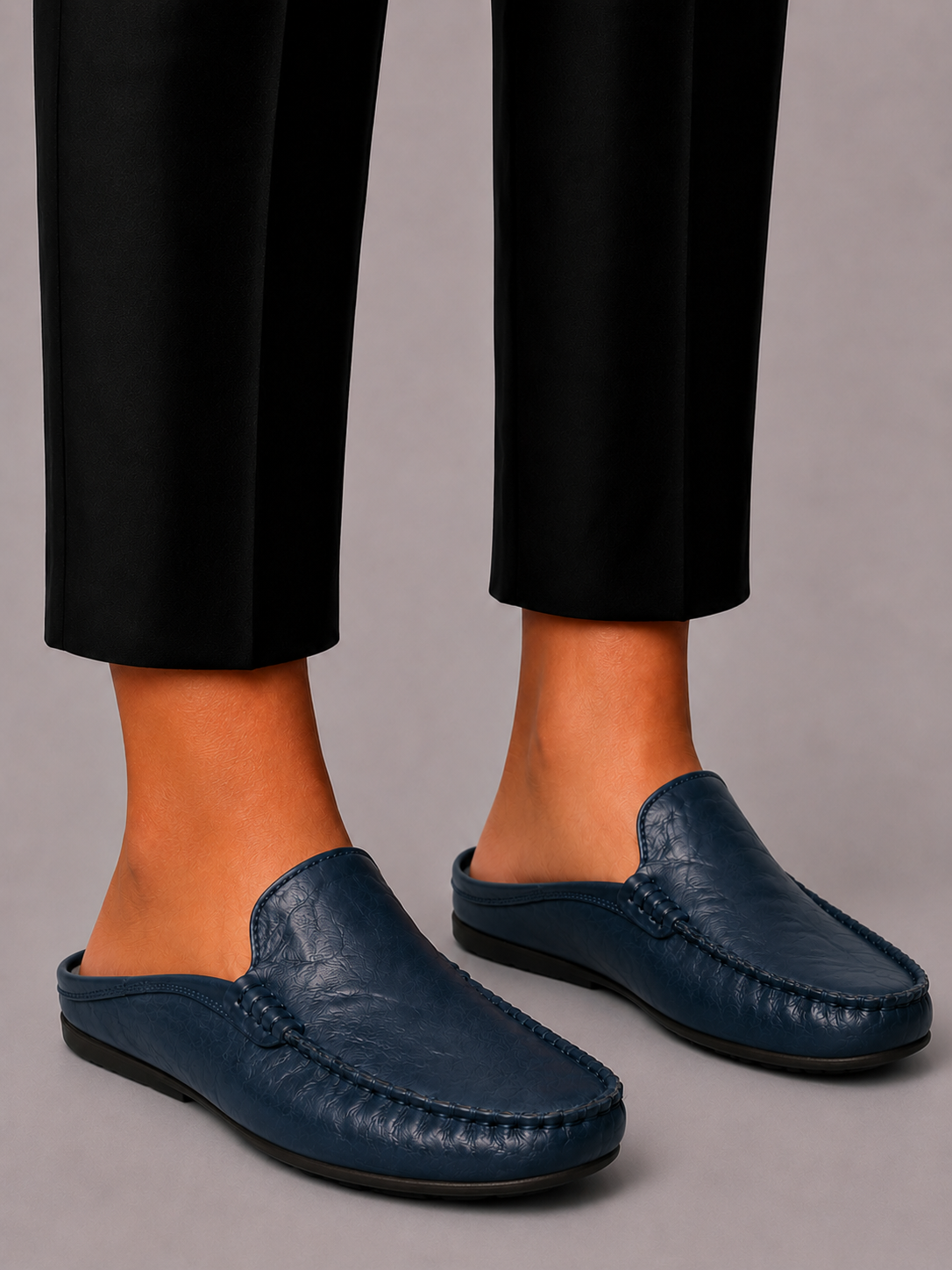 Men's Leather Loafers with Foldable Heel