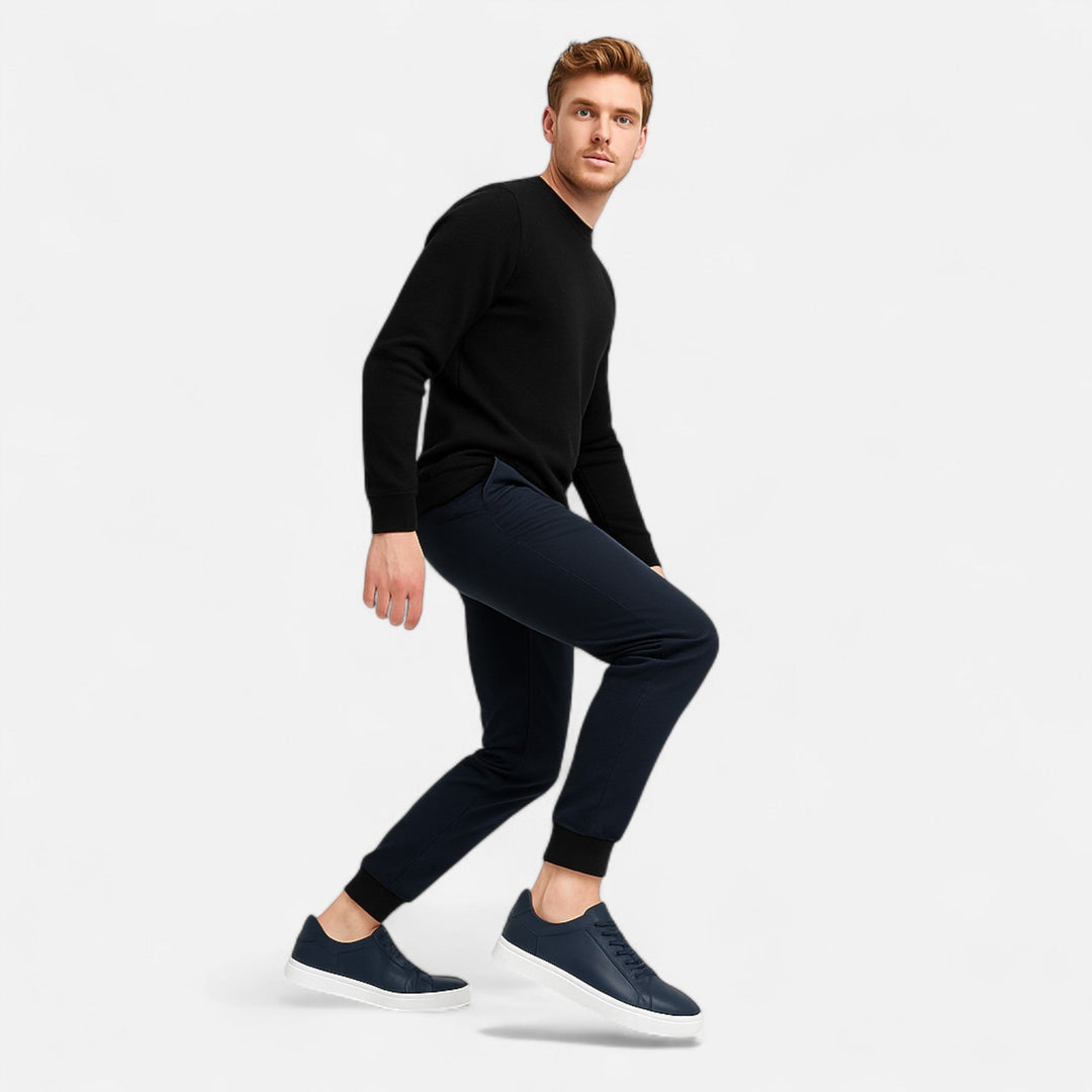 Men's panelled slip-on trainers with rounded toes and flat soles