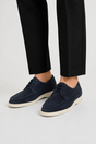 Men's lace-up loafers with moc toe and low heel