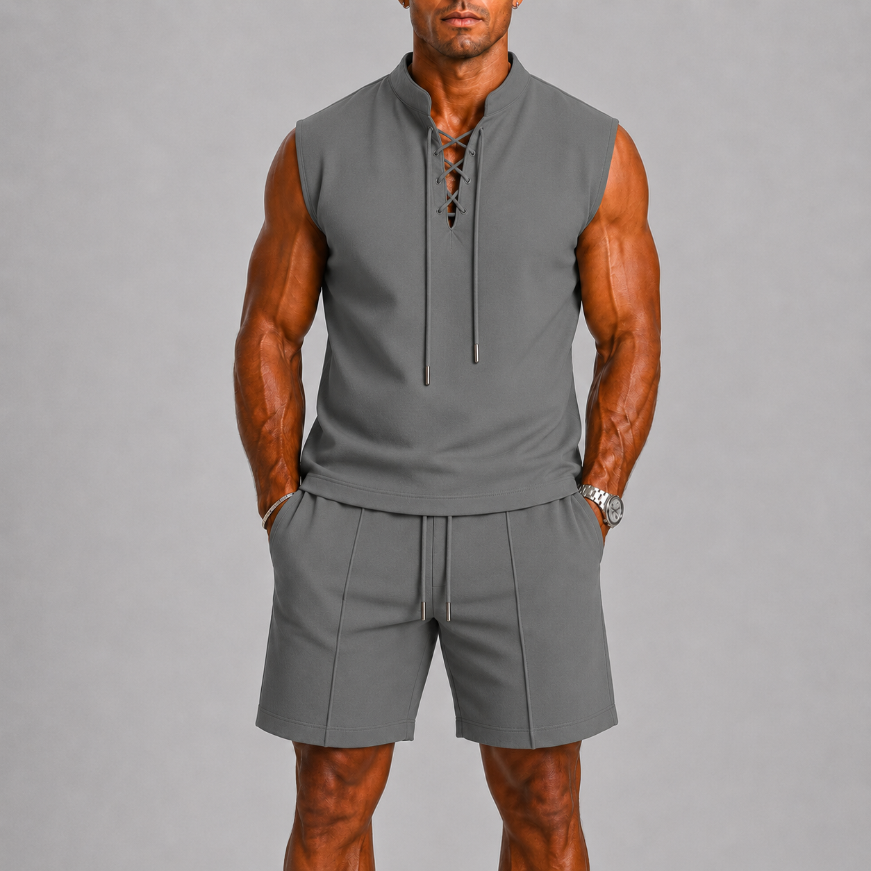 Men's Sleeveless Summer Set with Shorts