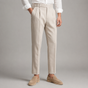 Men's tailored trousers with pleated front, buckle waist and straight full-length legs