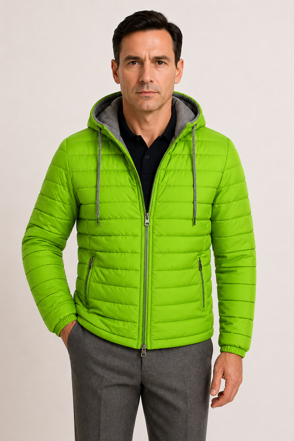 Men's Lightweight Quilted Jacket with Hood