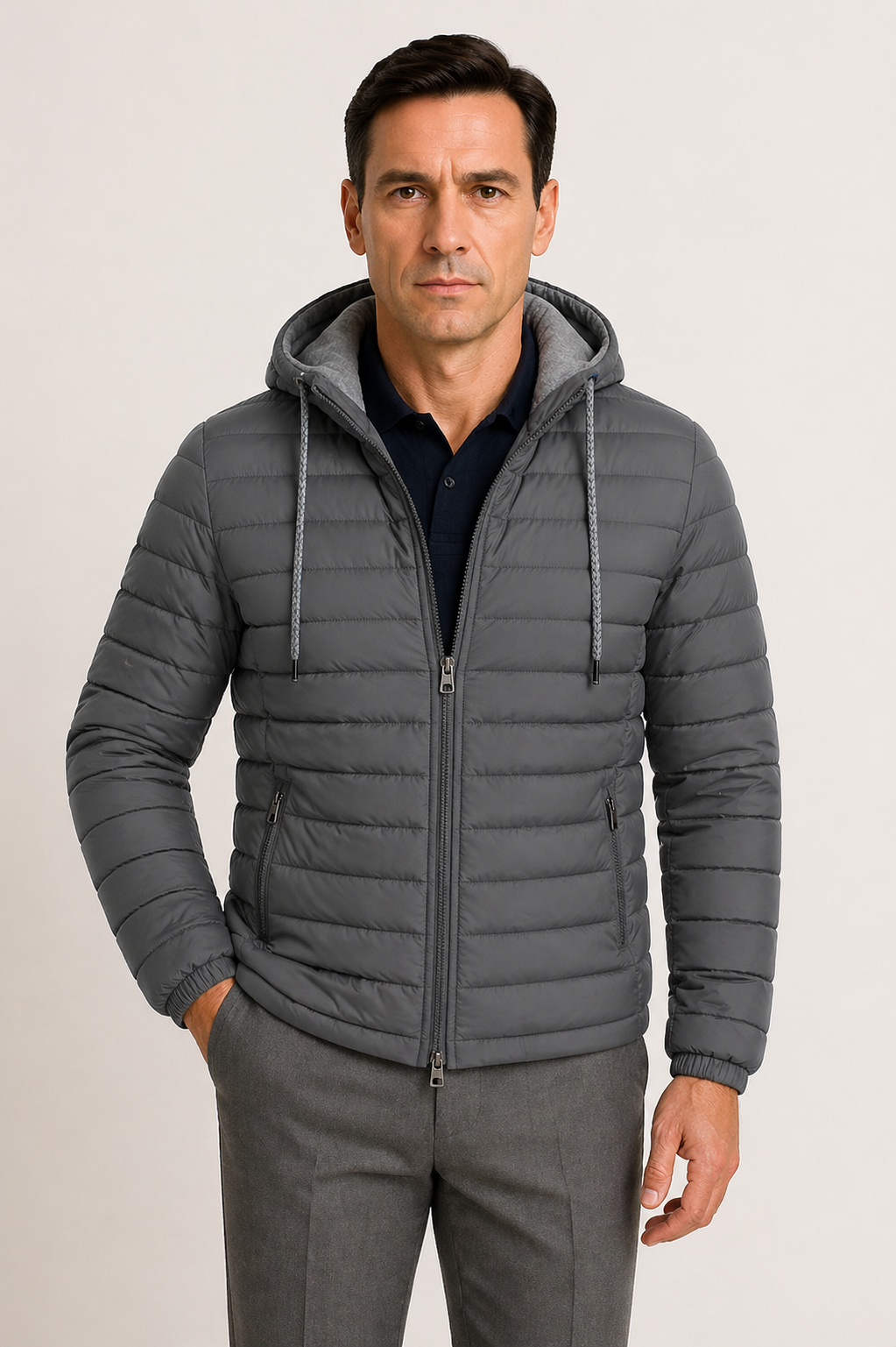 Men's Lightweight Quilted Jacket with Hood