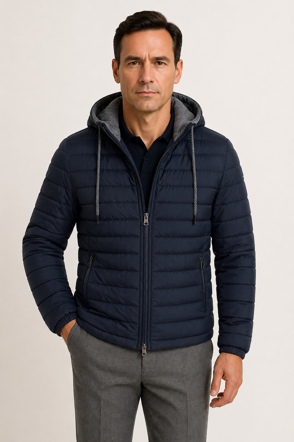 Men's Lightweight Quilted Jacket with Hood