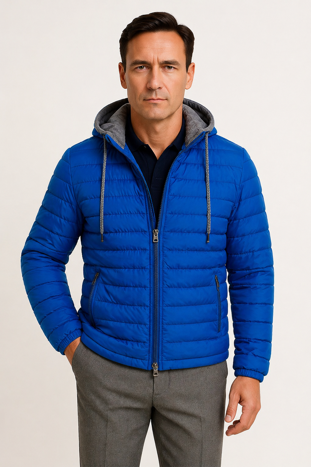 Men's Lightweight Quilted Jacket with Hood
