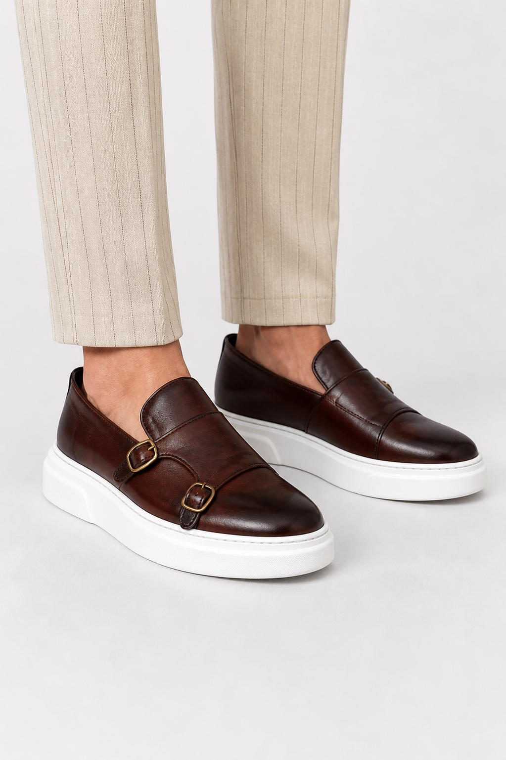 Men's Slip-On Loafers with Buckle Detail