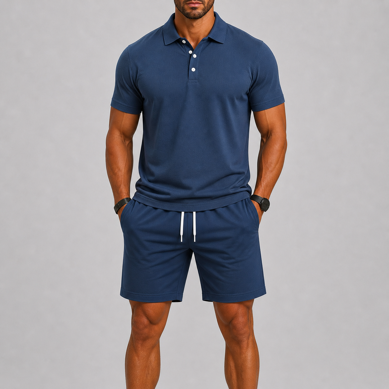 Men's Summer Sports Set in Polo and Shorts