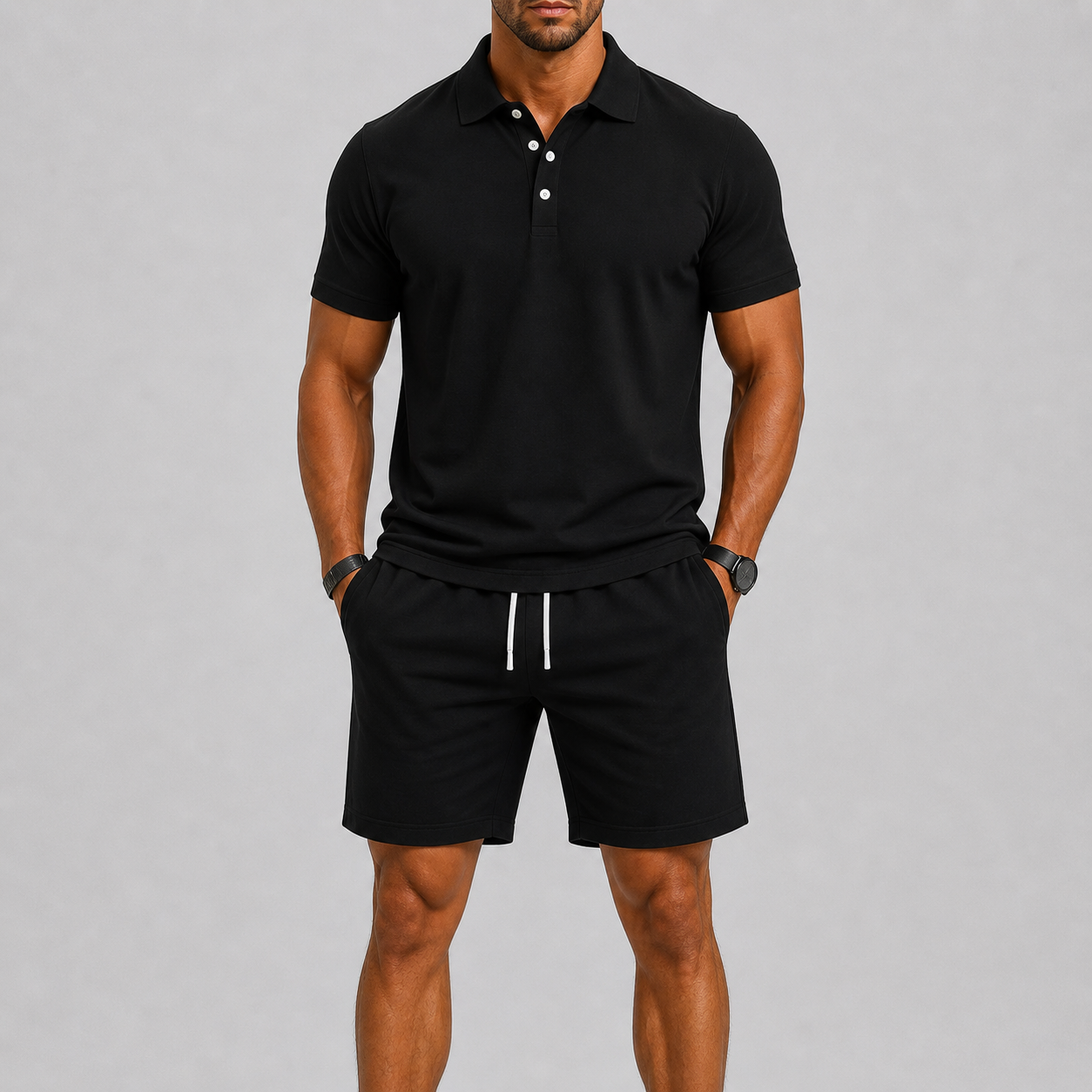 Men's Summer Sports Set in Polo and Shorts