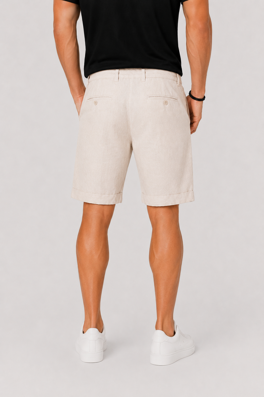 Men's Linen Shorts with Drawstring Waist