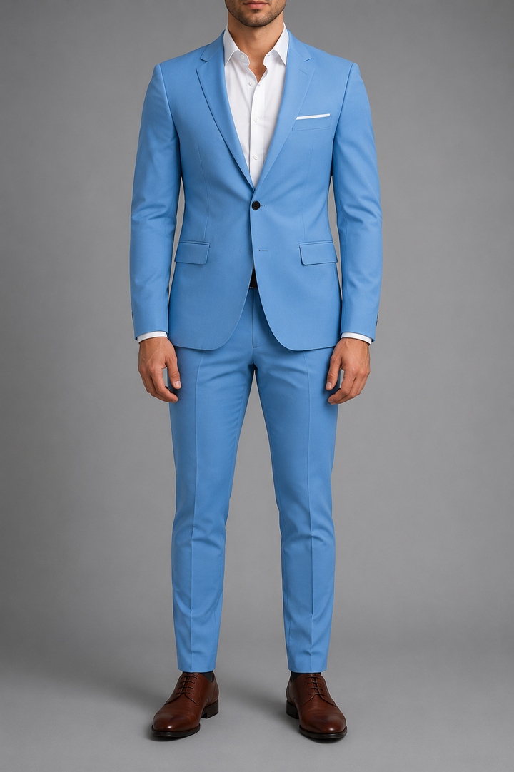 Men's classic two-piece suit with jacket and trousers
