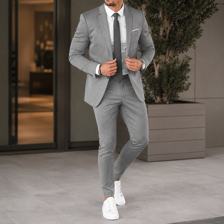 Men's classic two-piece suit with jacket and trousers